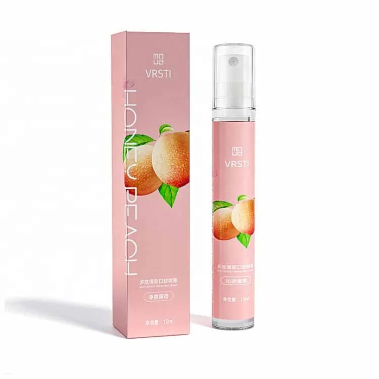 Wholesale Oral Care Peach Mint Natural Herbal Oral Care Breath Flavor Mouth Spray