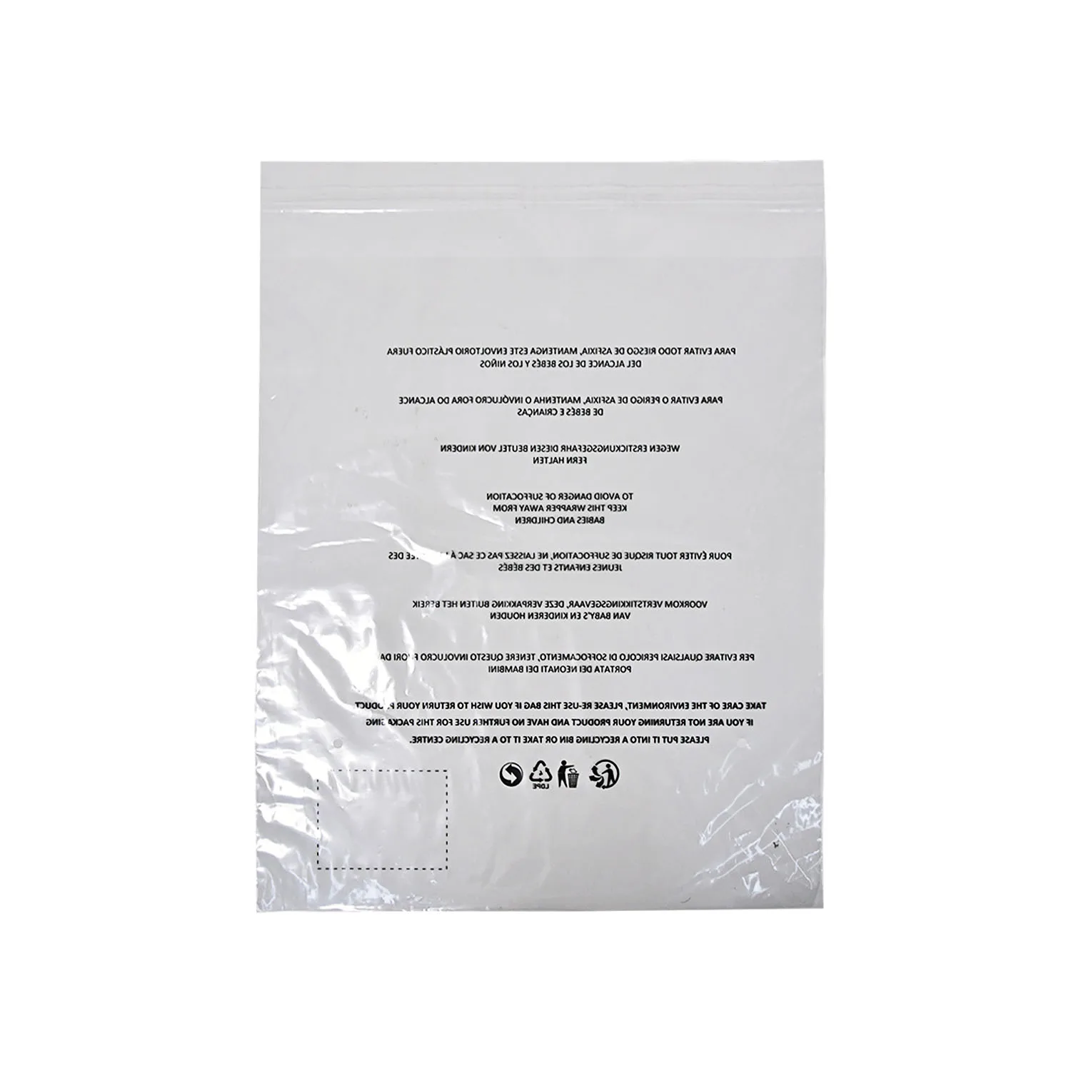 GRS eco friendly clear  plastic package custom clothing packaging clothes bags zip lock frosted