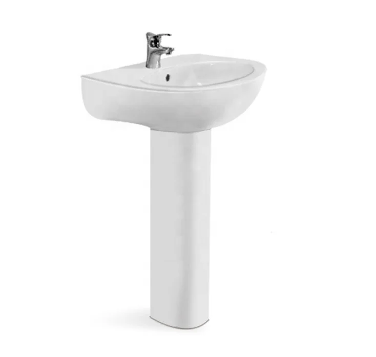 European style ceramic wash basin with pedestal small size wash basin sink