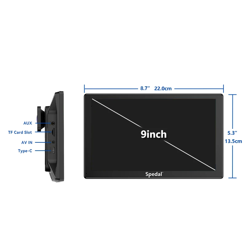 Spedal 811 9-дюймовый беспроводной автомобиль Carplay & Android Auto с 2K Dash Cam фронтальная камера портативный автомобильный стерео экран для игр