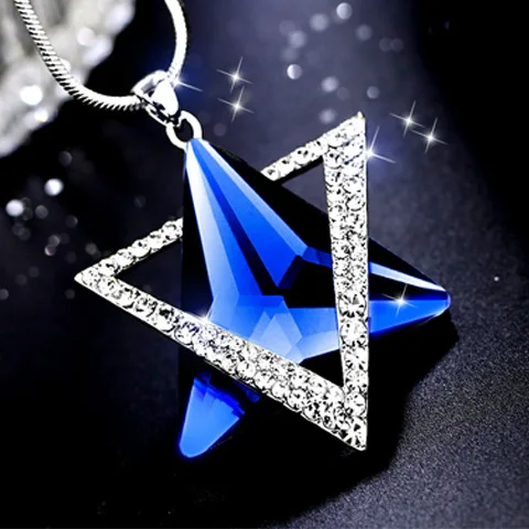 Korean fashion six points star pendant long necklace autumn and winter sweater chain