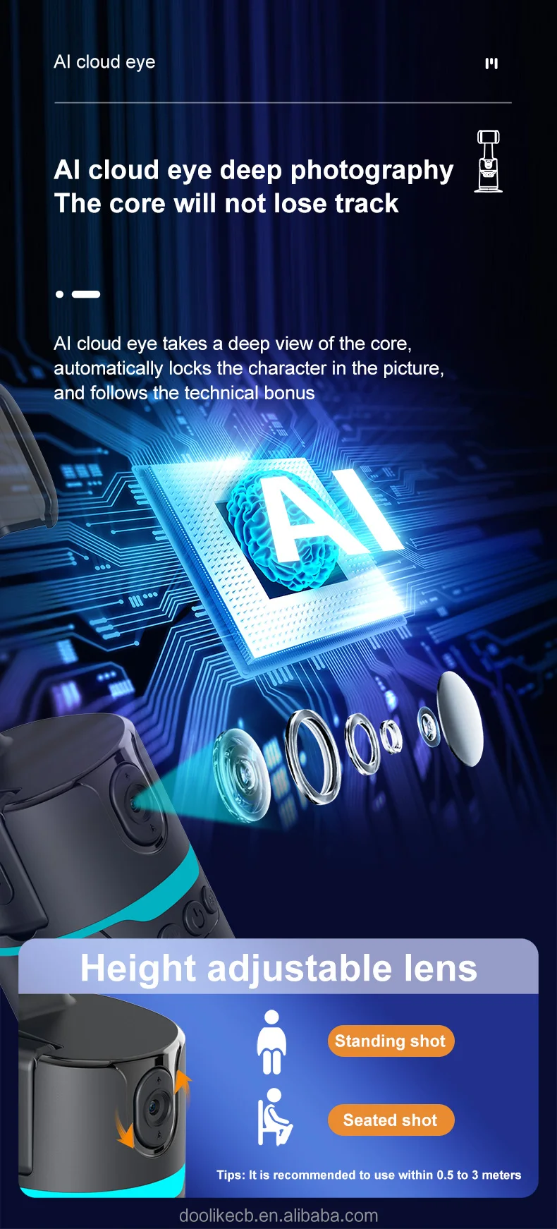 Newest Q14 360 Rotation Auto AI Focus Face Tracking Follow Mobile Phone Stabilizers Magnetic Holder Gimbal Stabilizer For Phones