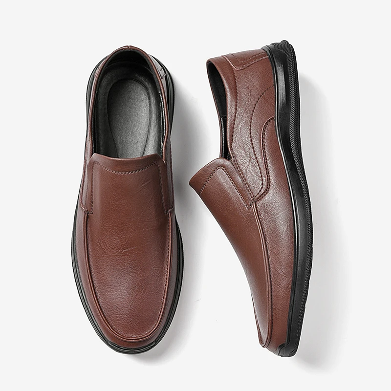 New high quality wholesale moccasin homme en cuir men black leather dress shoes slip-on fashion brand cheap factory oem