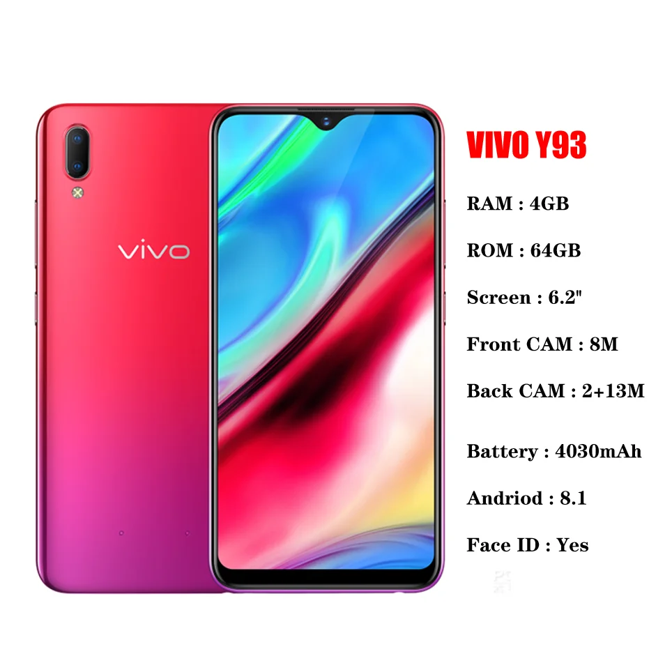 wholesale VVO Y93 64GB Dual Card 4G LTE USED telfono smart phone cell phones smartphones 3g 4g