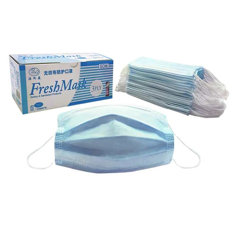 
Disposable full face shield mask Non Woven maskss face adult Manufacturers 3 layer Earloop ready to shipping Face Mask 