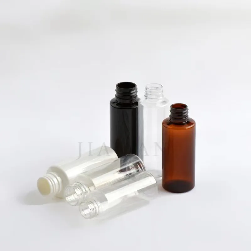 60ML PET Plastic Amber Clear Bottle with Disc Top Caps Cosmetic Shampoo Cream Packaging Gold Silver Disc Top Lids Container