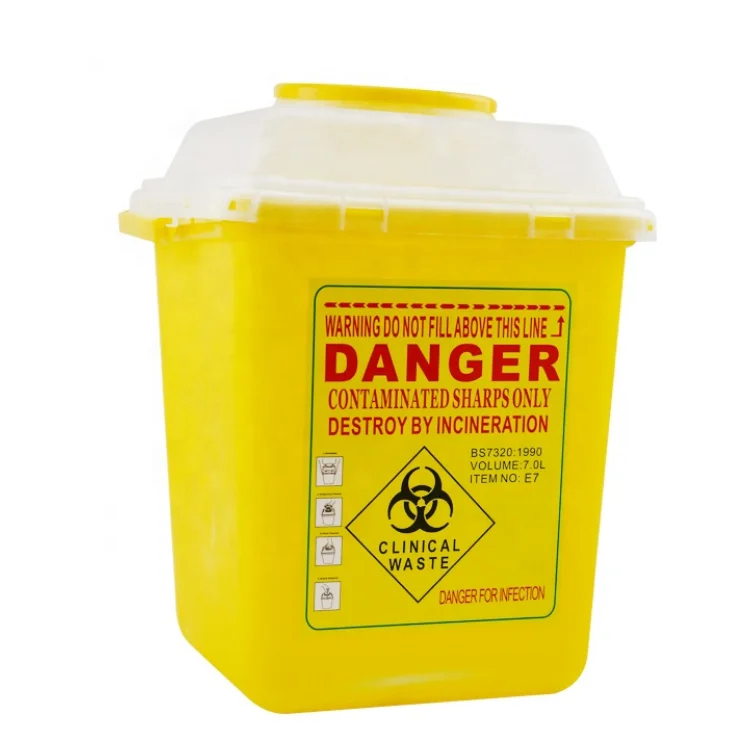 Best Selling  Medical Single Use Sharp Box 7.0L,  Medical Needle Waste Container 7 Liter For Clinical And Hospital Use
