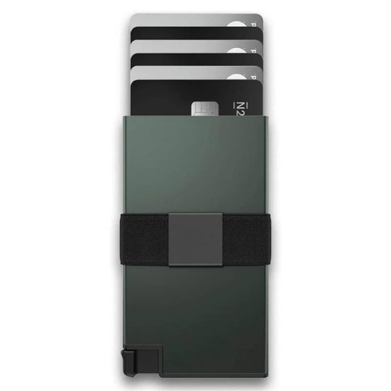 Тонкие алюминиевые кошельки с RFID-блокировкой для мужчин, минималистичный металлический кошелек с зажимом для денег, держатель для кредитных карт