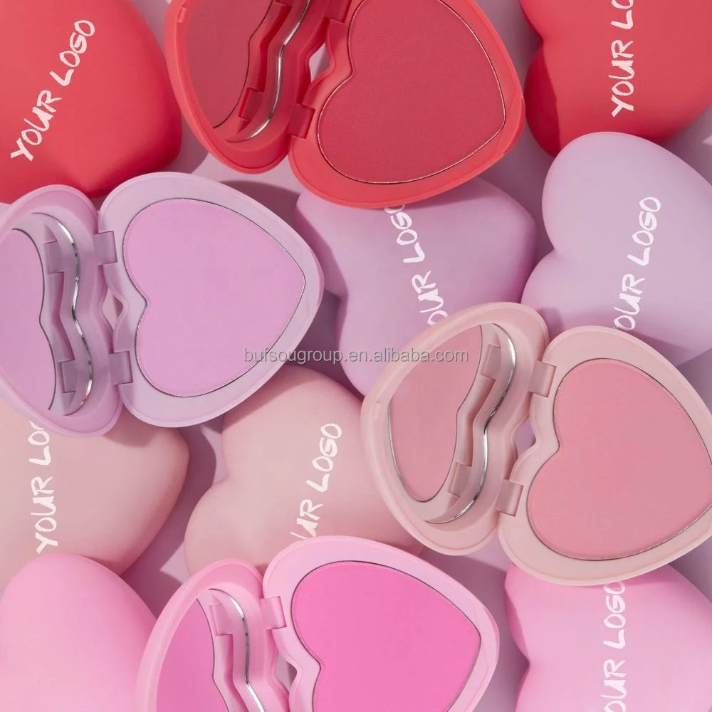 wholesales custom Pink Blush and Shimmer Cute Highlighter Powder Matte Cheek Tint Private Label Makeup Blush Palette