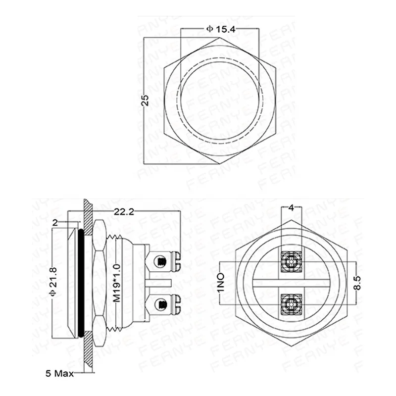 19mm Push Button Switch High Head Start On Off Momentary Push Button Switch ScrewFeet