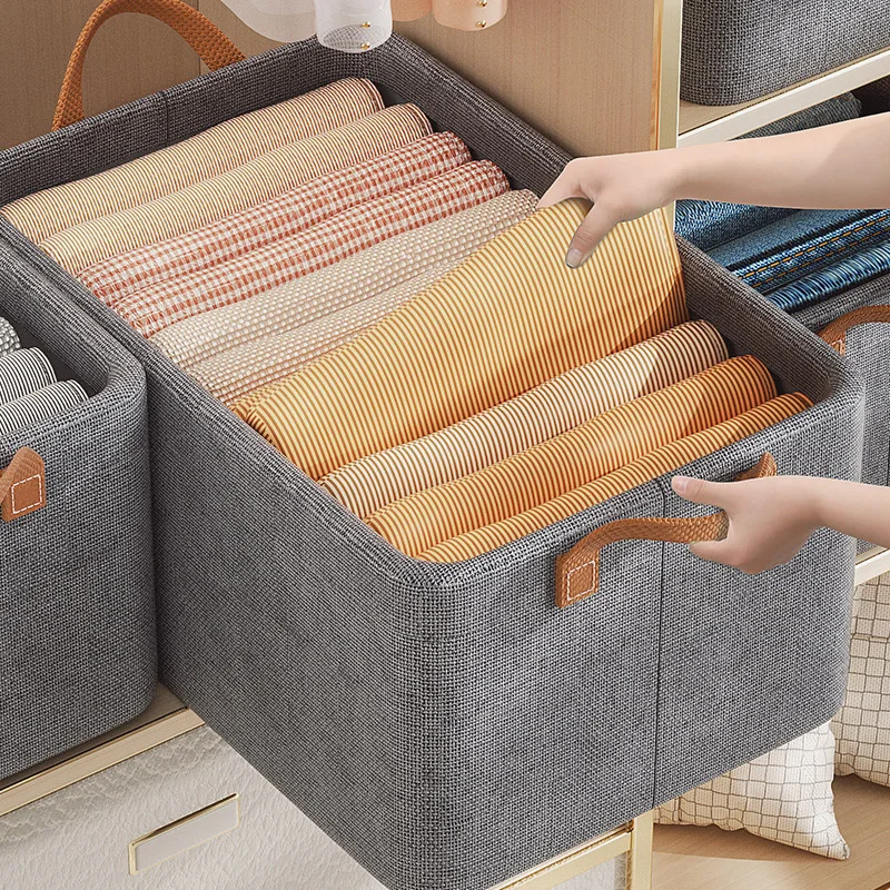 Storage boxes for clothes with Handles Closet Bedroom Drawers Organizers Cloth Organizer Storage Boxes fabric drawer