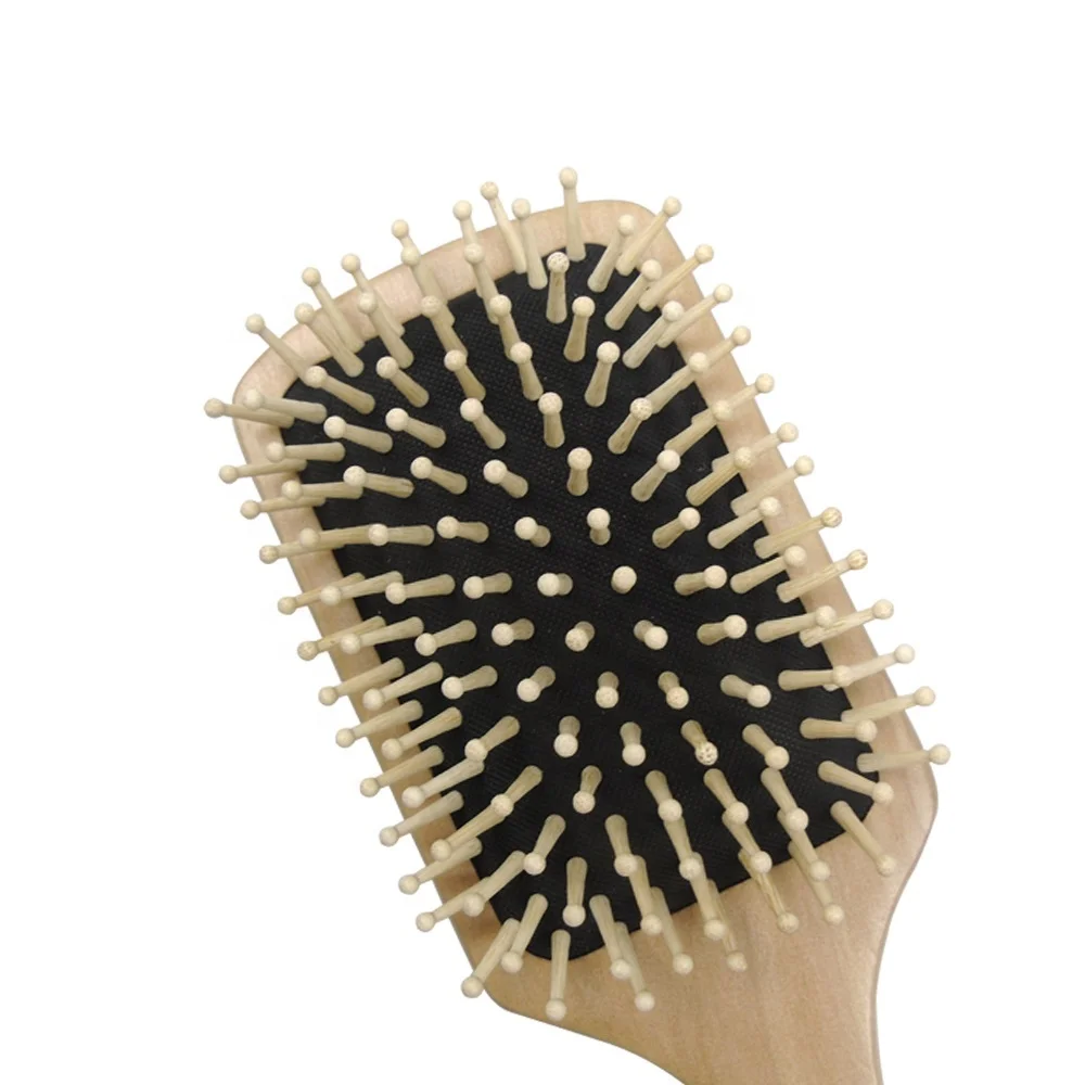 Factory price custom logo natural wooden hairbrush dry bamboo hair brush