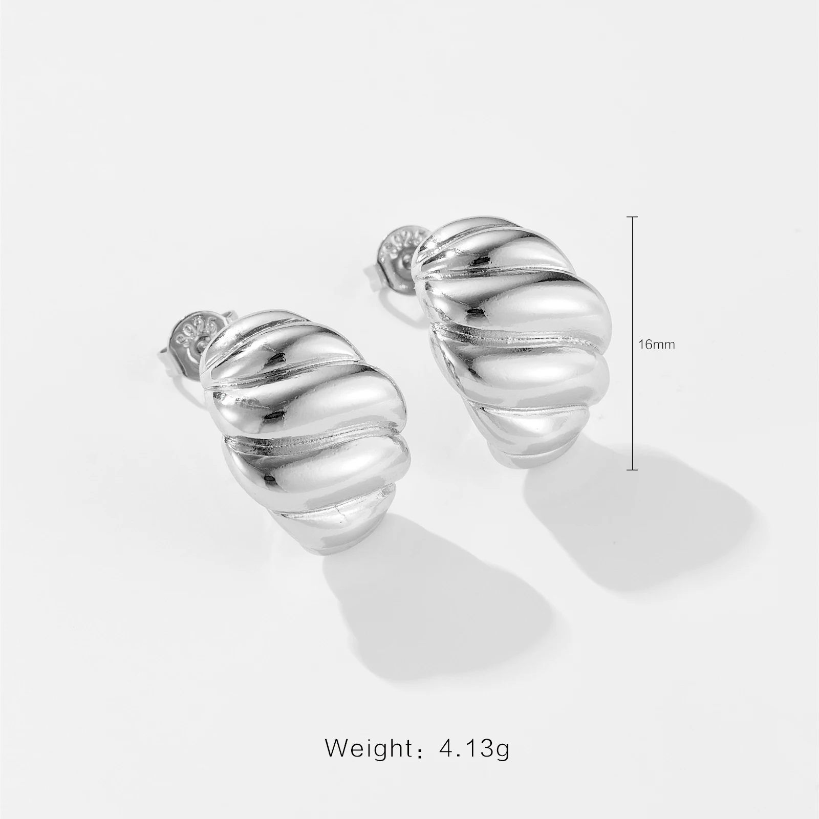 FUAMAY Aretes De Oro Cheap Brass Crosissant Hoop Earrings Large Woman Puffy Earrings