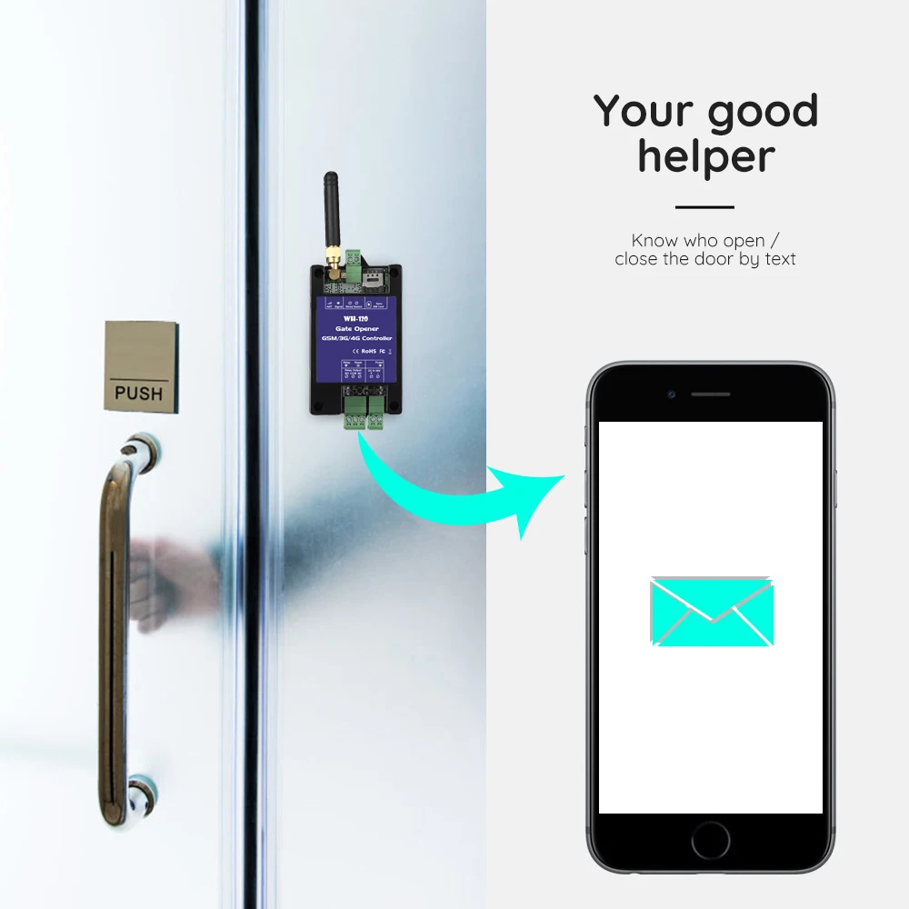 GSM 4G Relay Switch Remote Access Controller Automatic Gate Opener Control by free phone call WH-120