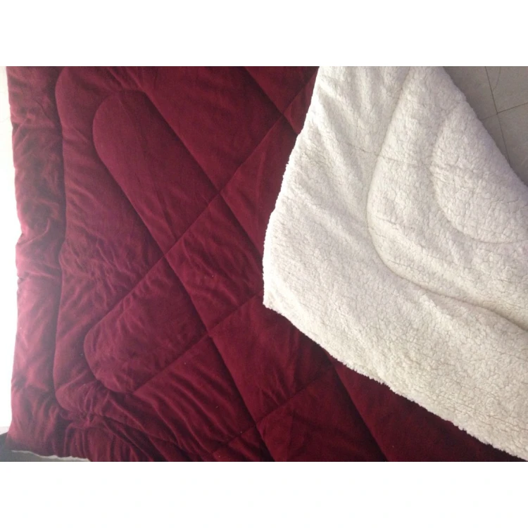 Brand new high quality embossed comforter sherpa back with filling quilts