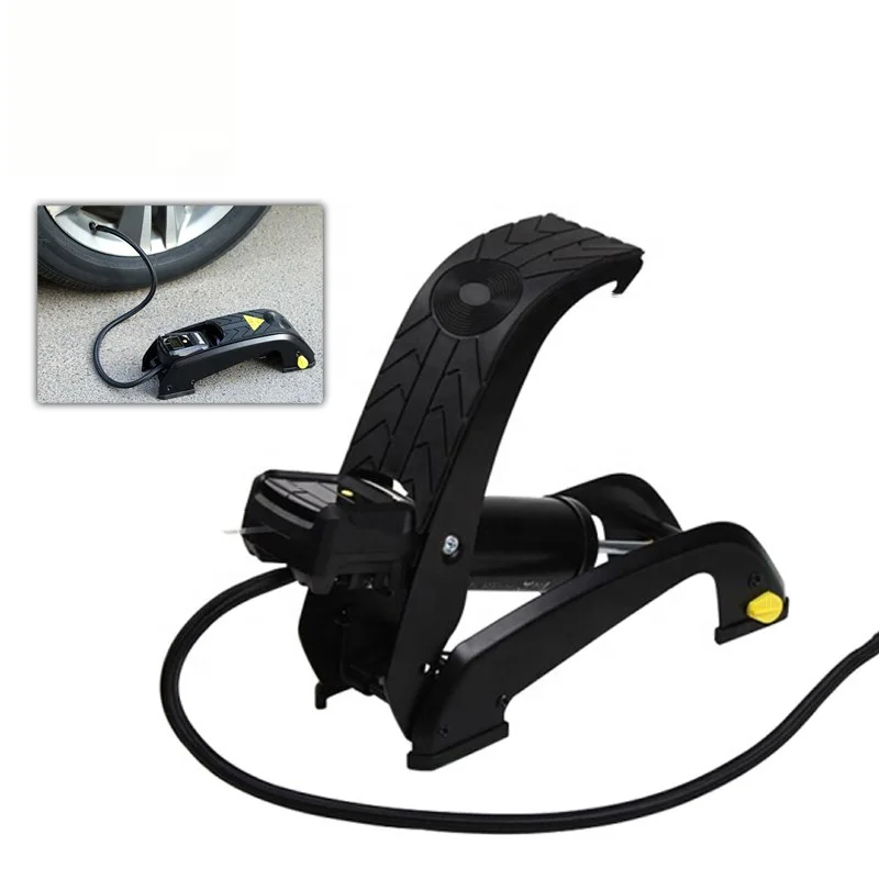 High Pressure Double Cylinder Foot Stepping Portable Car Air Pump For Car Tires Inflation with Gauge