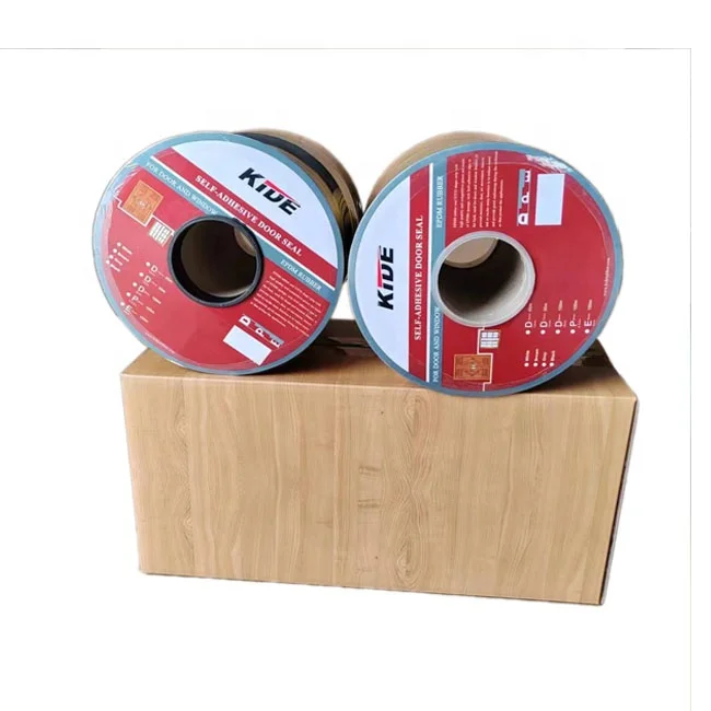 9*6MM D Shape  Black Self Adhesive Backing EPDM Rubber Foam Seal Strip For Door and Window