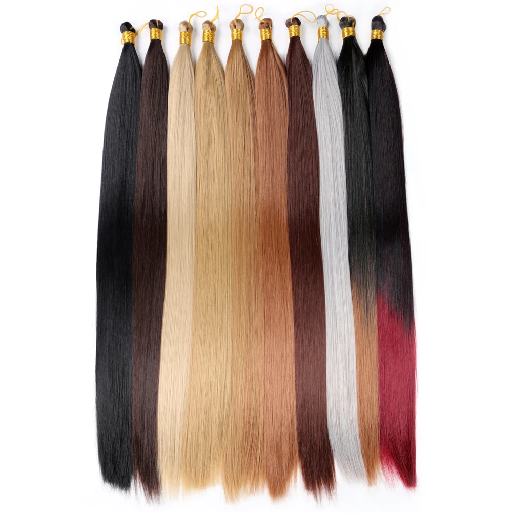 Wholesale 20 Inch smooth Braids Synthetic Hair black mix color box Bulk Jumbo bone straight hair bundle