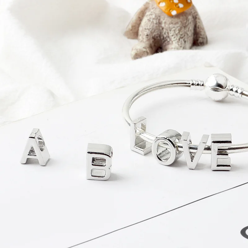 A-Z Metal Alphabet Beads for Jewelry Making DIY Letter Beads