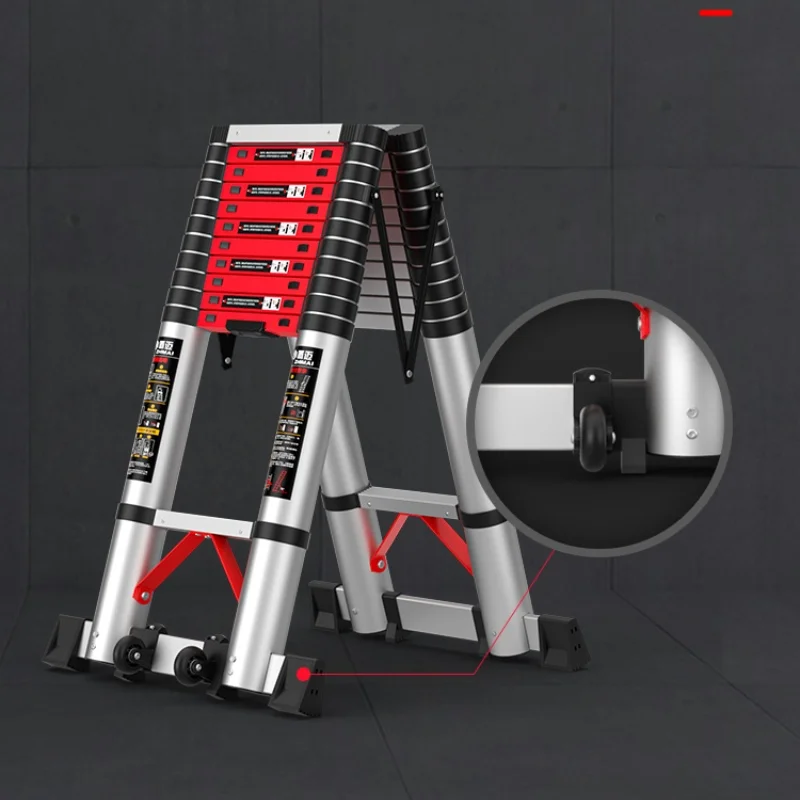 Foldable stairs attic access ladder aluminum alloy ladder Double Telescopic Extension Ladder