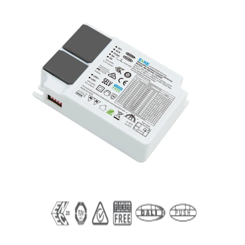 BOKE 30.4W 6-42VDC 0.25-0.80A DALI2+PUSH (switch DIM)dimming Constant Current Dimmable driver