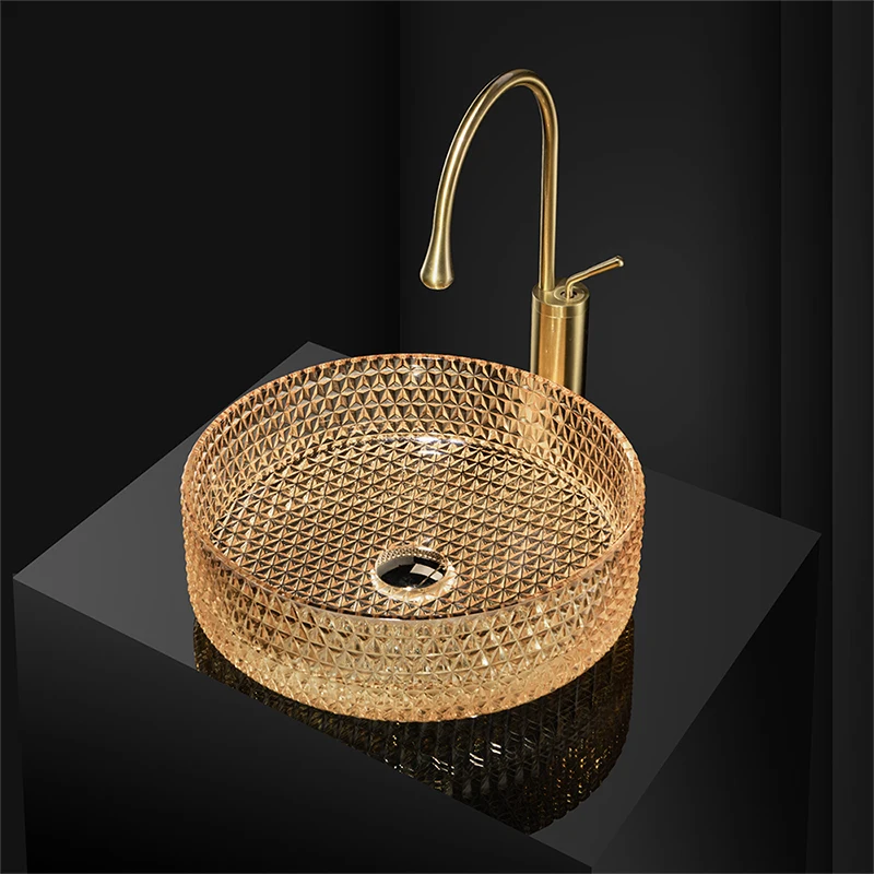 SIMILAR Counter Top Color Customized Glass Wash Basin