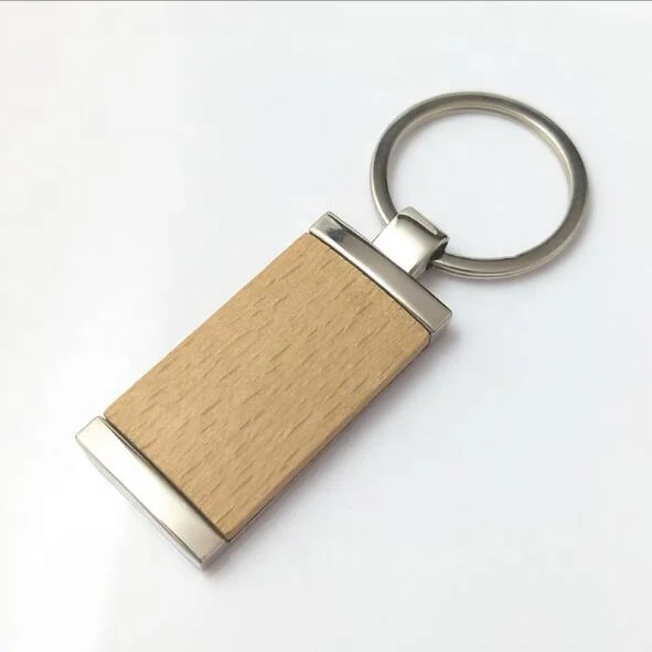 Wood keychain beech wood key chain laser logo advertisement keychain