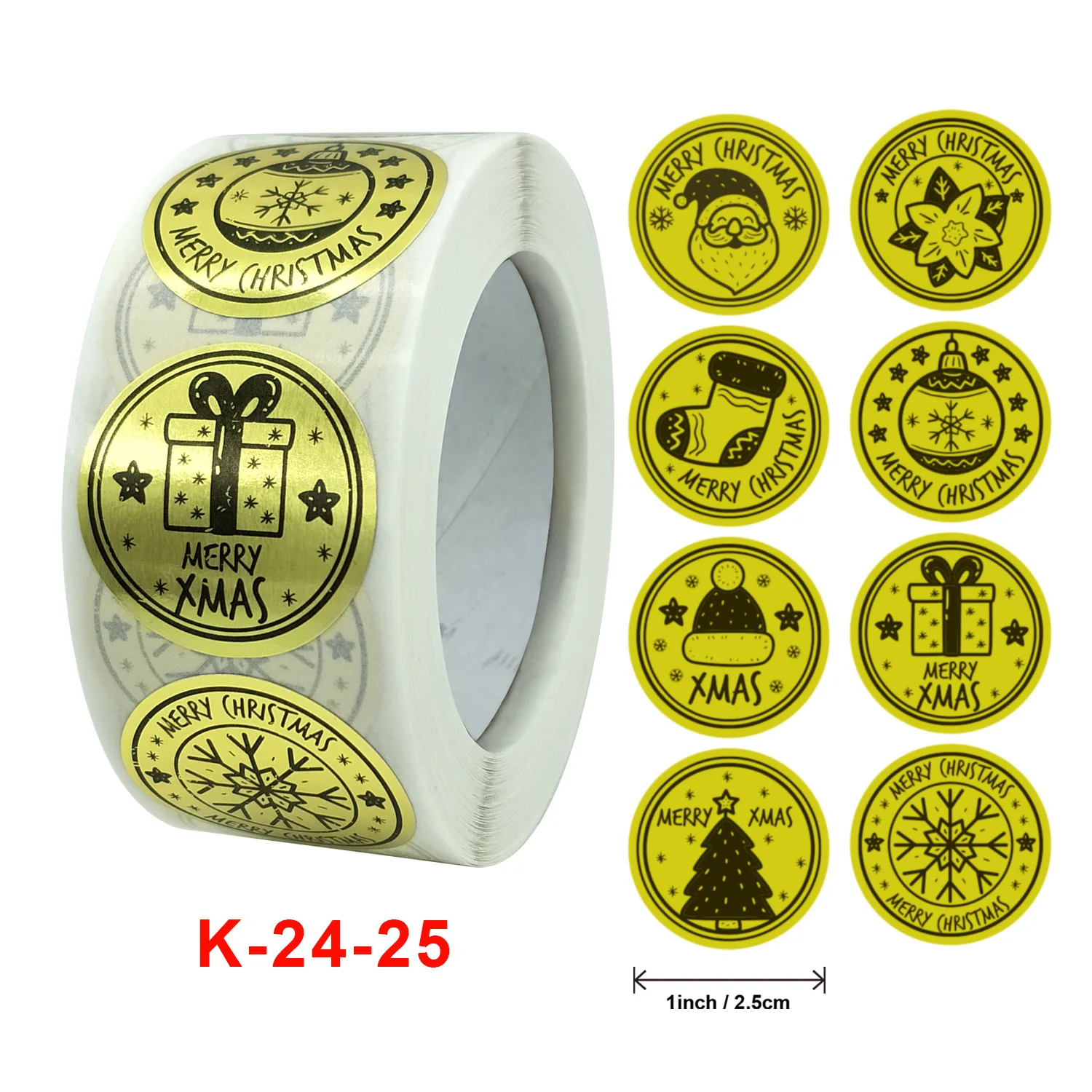 Factory Selling Thank You Stickers Pieces Circular Christmas Label Stickers Window Festive Happy Decoration
