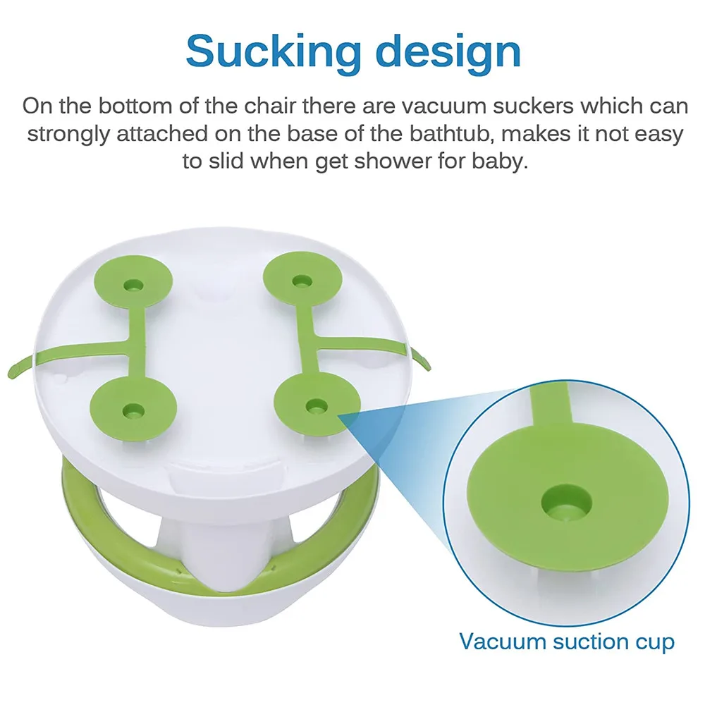 BBCare 360 Degrees Surround Non-Slip Foldable Bathtub Seat Cute Shape PP Infants 6-36 Months Suction Cups Baby Bath Seat