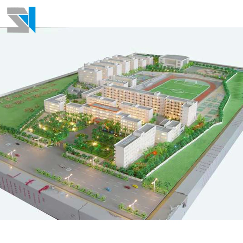 1 160 3D Architecture Scale Models Producer in Market Miniature Building Model Sale Max LED Acrylic Metal Wood Box Training Time
