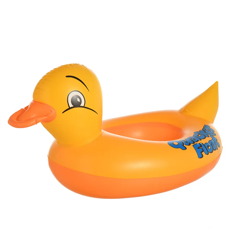 Baby toddler inflatable pool seat boat float tube raft water yellow duck swimming ring with float seat