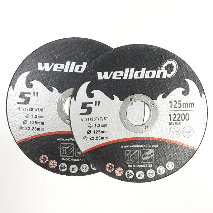 Welldon, 5 дюймов, 125 мм, угловая шлифовальная машина, смола, отрезной диск, 125 2 мм, абразивное режущее колесо, металл, 125 мм, низкая цена, 125x1,2