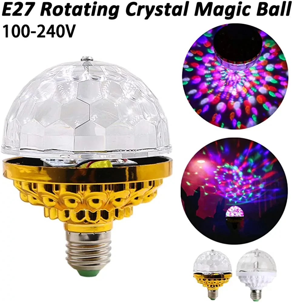Disco Ball Seven Color Projection Lamp E27 Colored Rotating Ball Lights House Party DJ Party stage lights