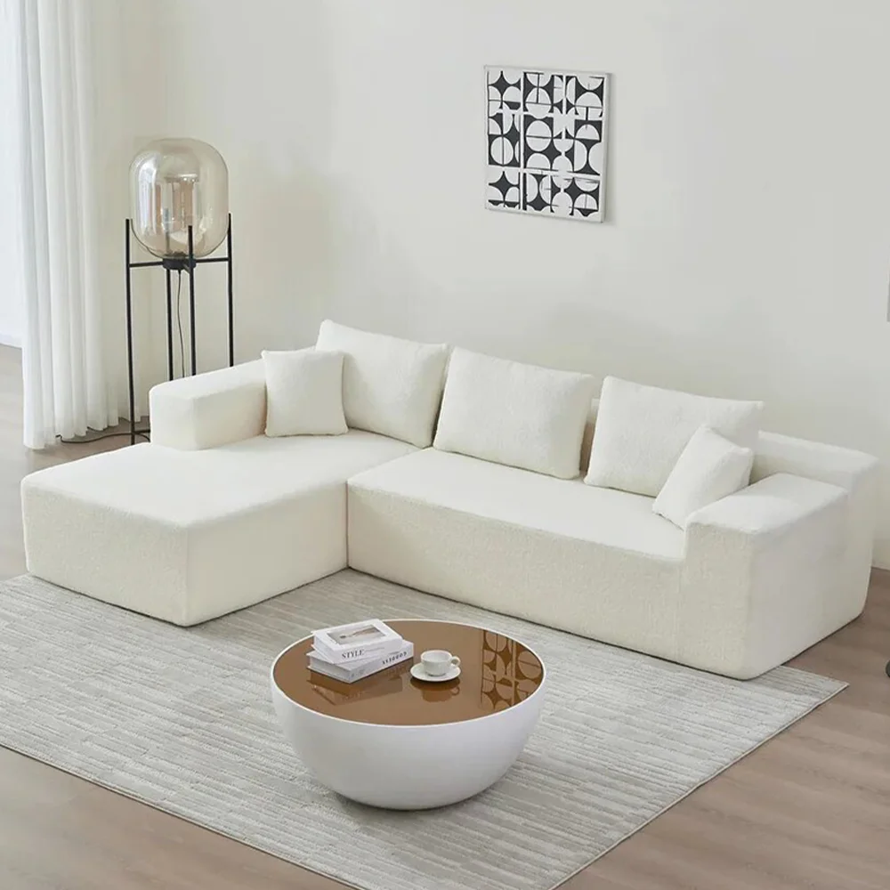 High Quality Luxury Modern Custom Fabric White High Density Sponge Compress Sofa For Home Living Room Furniture Office Couch