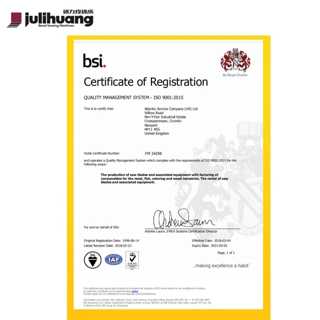 Julihuang fast less wastage Band Saw Blades for Frozen Meat,fish and Bone Saw Cutting meat Cut Machine