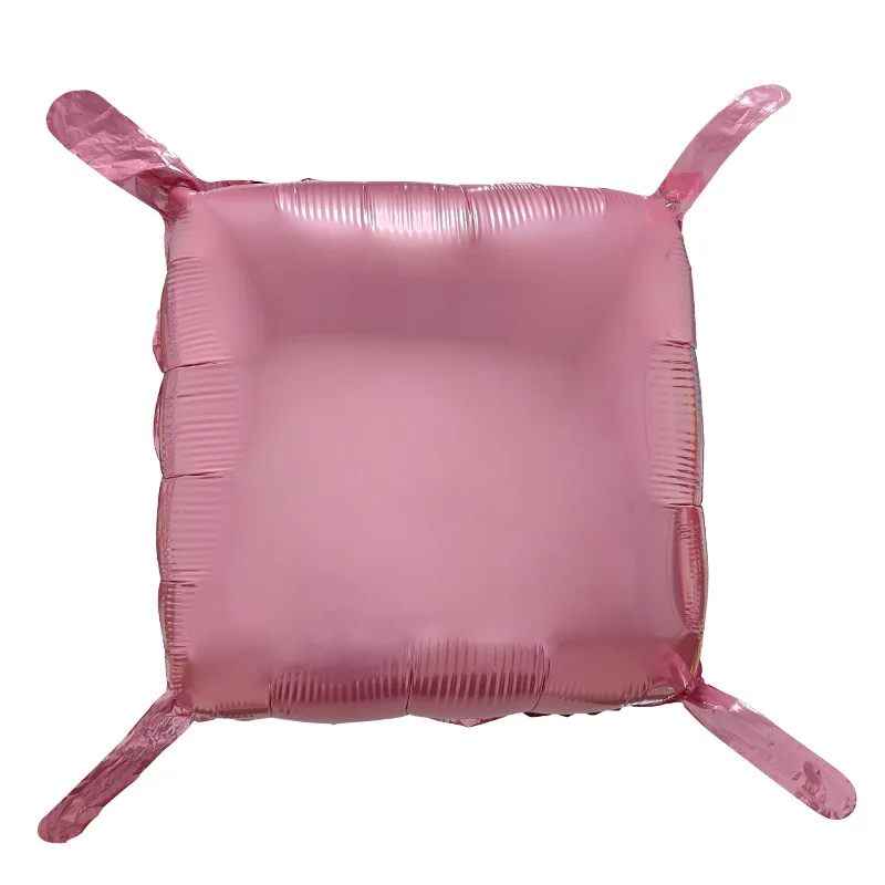 Block Background Wall Balloons DIY Double Sided Tie Birthday Themed Party Foil Decorated Square Balloons