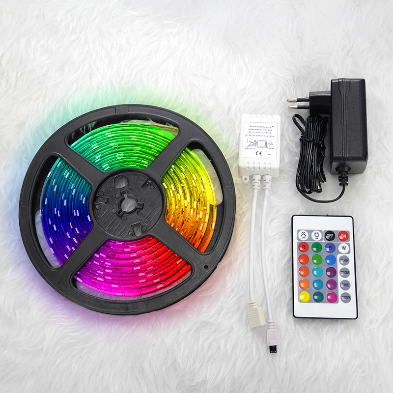 
High quality rgb led strip color changing led strip 5050 rgb bar light 1 meter 30leds with 24 key IR remote 