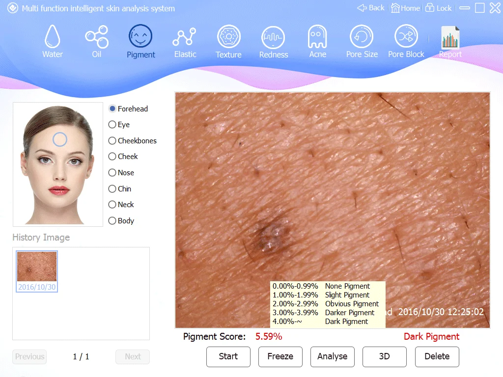 Face Problem Analysis Diagnose Skin Scanner 3D High Resolution UV Skin Detector Analysis Systems