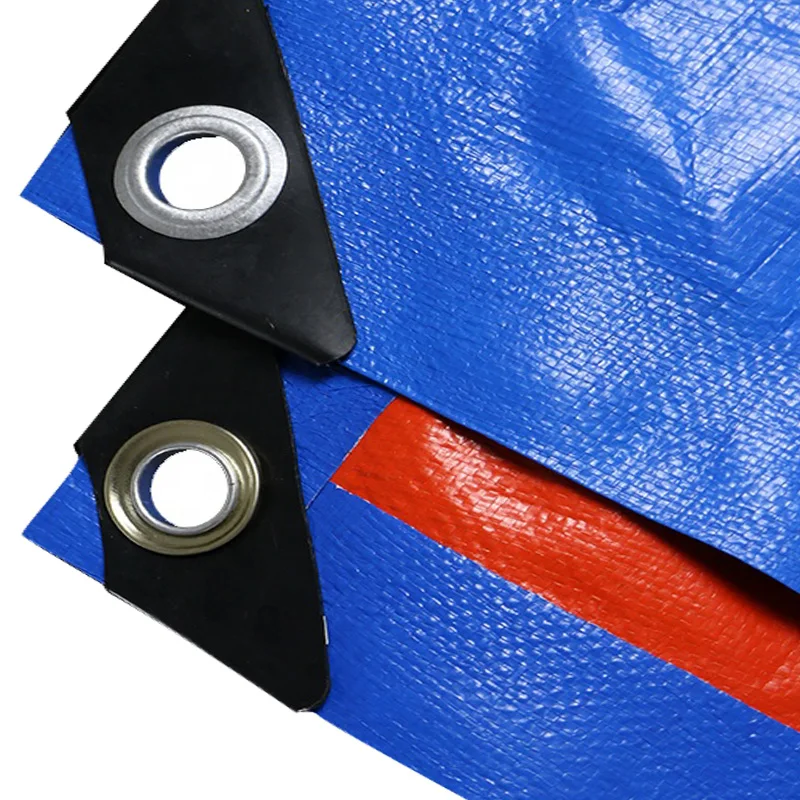 60-160gsm Sun Reflective PE Tarpaulin Sheet Plastic Fabric Blue And White Strips Color PE Tarpaulin Roll from China factory