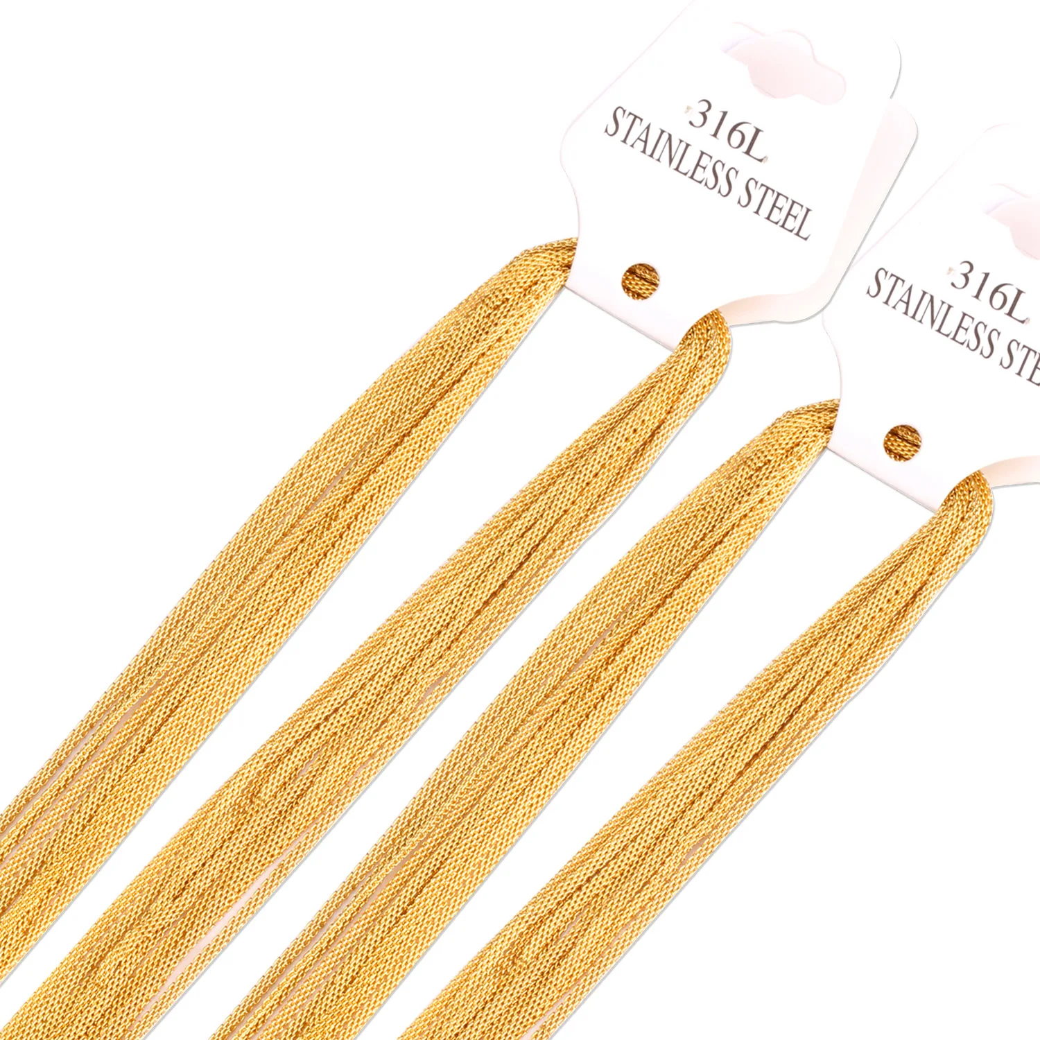 316L 2mm Gold Filled Stainless Steel Necklace Chain for Men and Women Stainless Steel Gold Chain Necklace