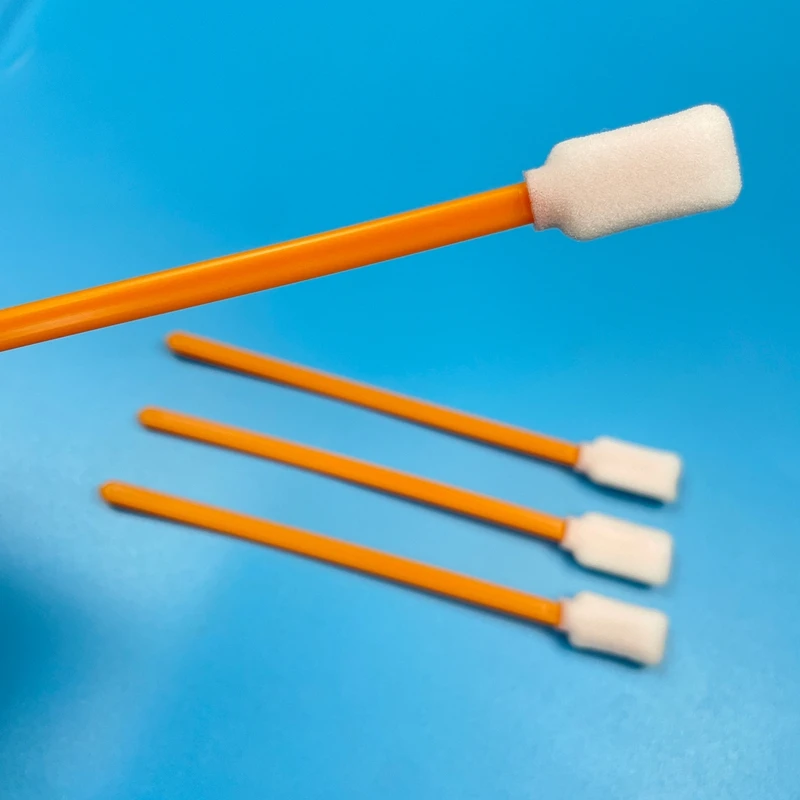 Foam Cleanroom Swab Thickness 8.8mm Time-Saving PP Handle Cleanroom Square Tip Long Foam Swab