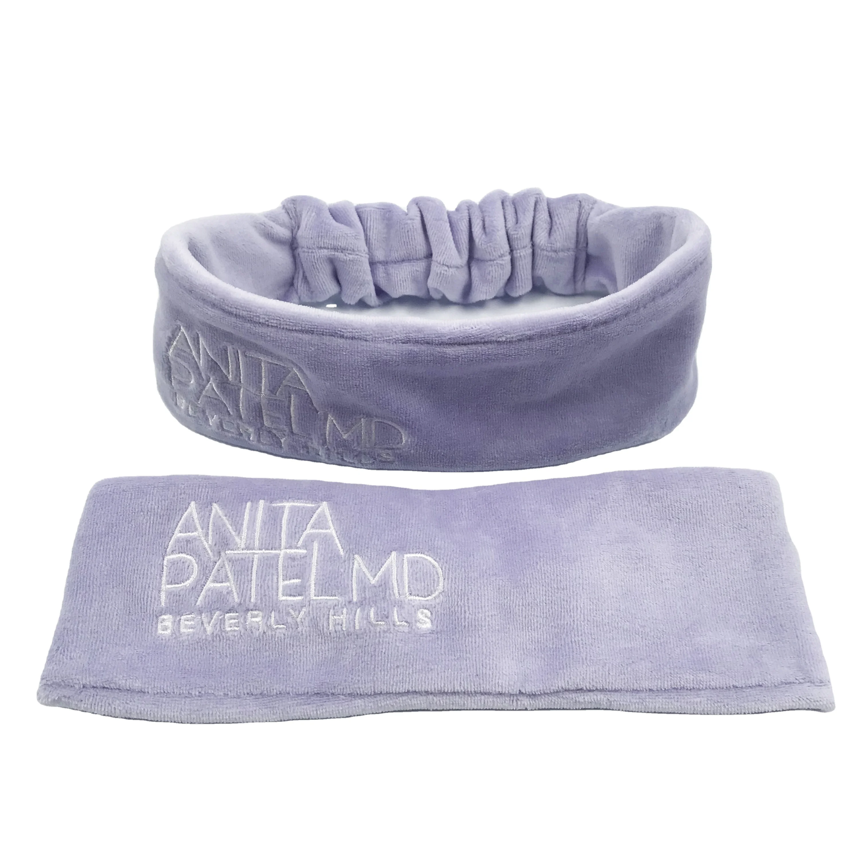 Женский аксессуар для волос из микрофибры, бархатная головная повязка для спа для ухода за кожей с пользовательским логотипом