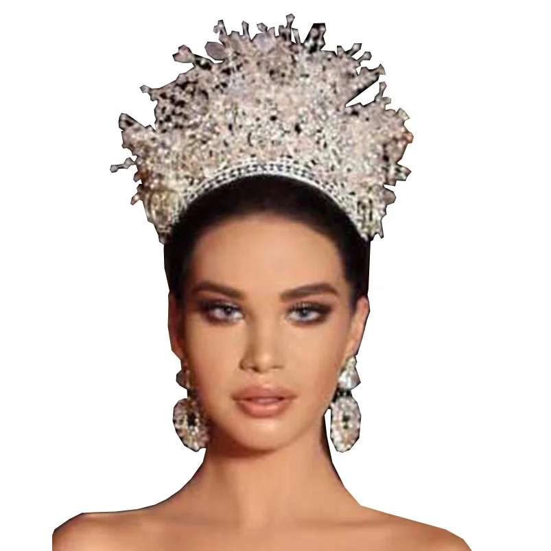 Customize ODM OEM Handmade Headpiece Rhinestones Gorgeous Sparkle diadems Bridal Prom Princess Wedding Crown Tiara T0129