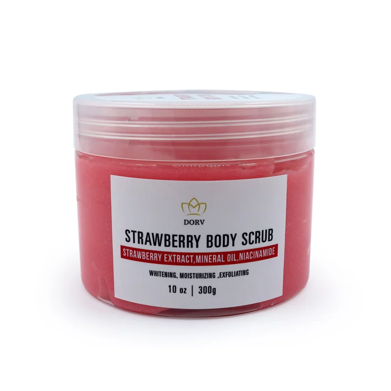 OEM Private Label Natural Exfoliating Whitening Organic Strawberry Body Cleaning Fruit Body Scrub