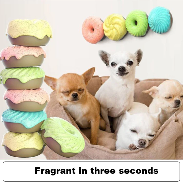 4Pcs Car Essential Oil Diffuser Vent Clips Donut Flavor Aromatherapy Air Freshener for Pets Nest, Toilets, Bookcases, Wardrobes