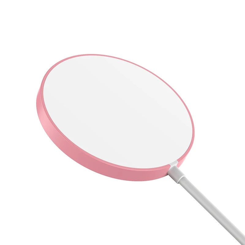 Hot products top 20 unique round 15W magnetic macaron colorful multi function mag safe wireless chargers for phone