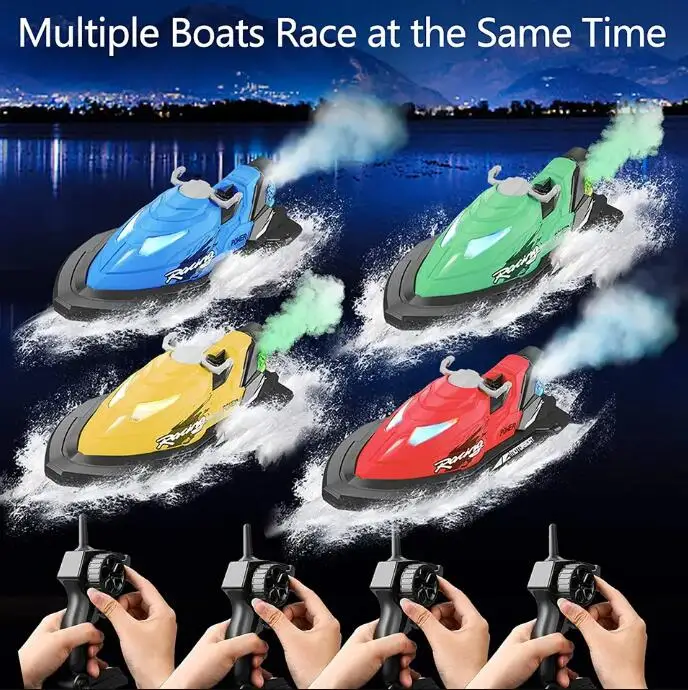 2.4Ghz Remote Control Mist Spraying High Speed Outdoor Mini Jet Ski Rc Racing Motorboat Model Toys For Kid