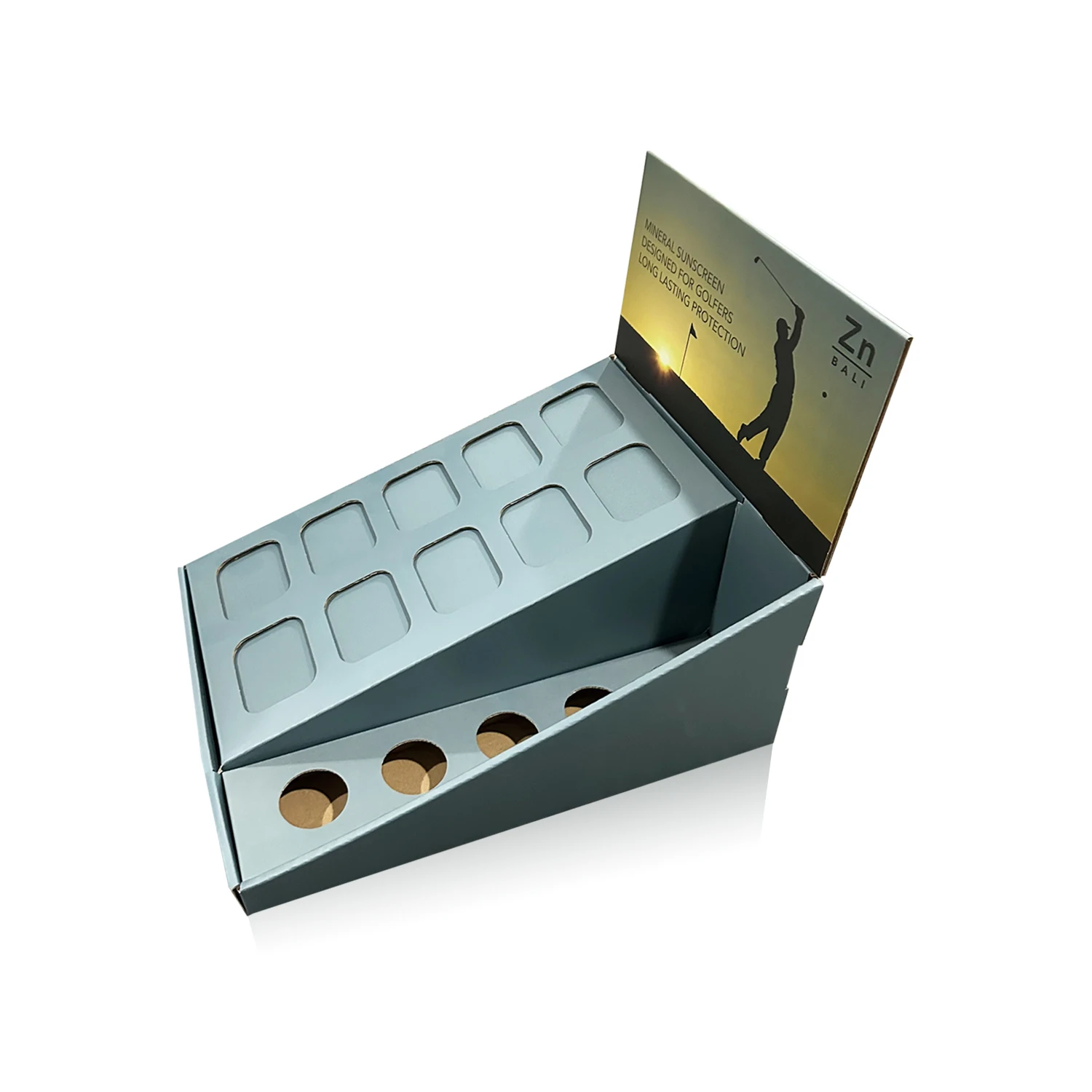 Corrugated PDQ Display Box Cardboard Table Countertop Stand Sunscreen Counter Display