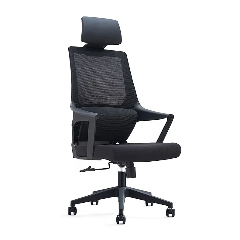 Promotion high quality Ergonomic Mesh swivel revolving guest manager executive Office Chair with fixed breathable headrest