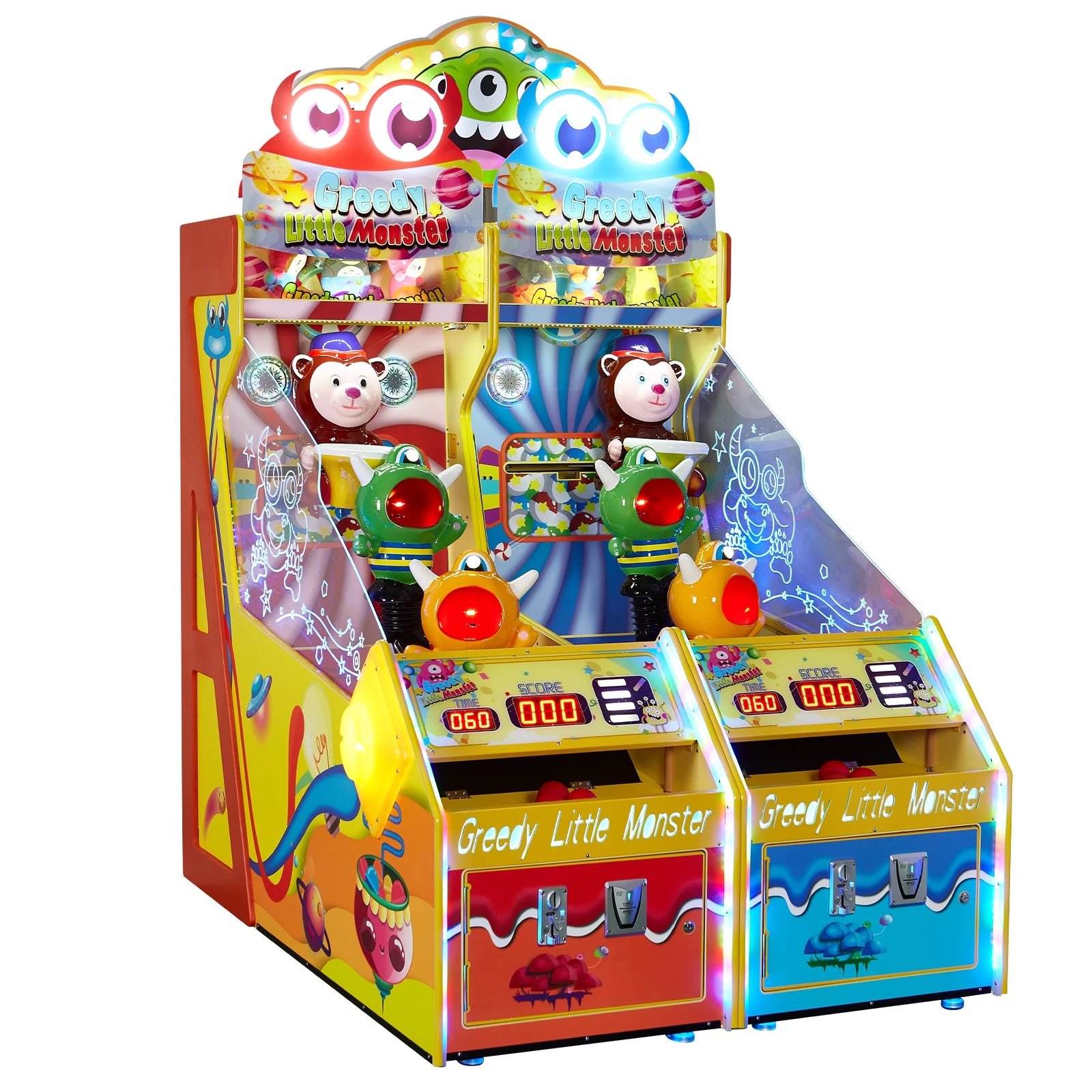 Hot Selling Greedy Little Monster Arcade Lottery Indoor Amusement Ticket Park Redemption Game Machine For Sale